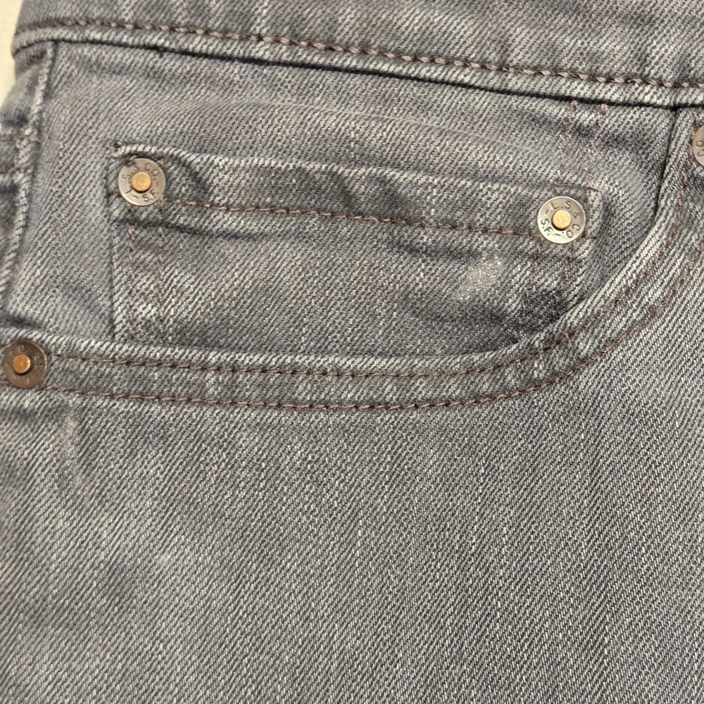 Levis 513 Jeans Mens 36x30 Black Dark Wash Slim Straight Stretch Denim Pants - Picture 6 of 16